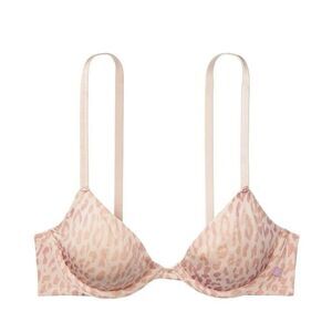 Victoria’s Secret pink leopard print smooth unlined demi bra women’s size 36D